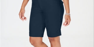 Charter Club Women's Pocketed Zippered Shorts Size 6 Blue Size 6