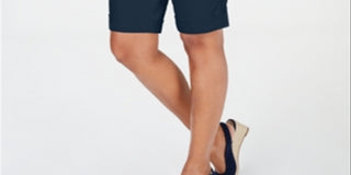 Charter Club Women's Pocketed Zippered Shorts Size 6 Blue Size 6