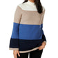 Charter Club Women's Sweater Large Turtleneck Colorblock  Blue Size Large