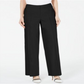 Alfani Women's Wide Leg Linen Pants  Black Size 0 Petite