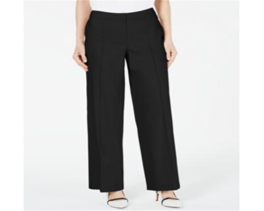 Alfani Women's Wide Leg Linen Pants  Black Size 0 Petite