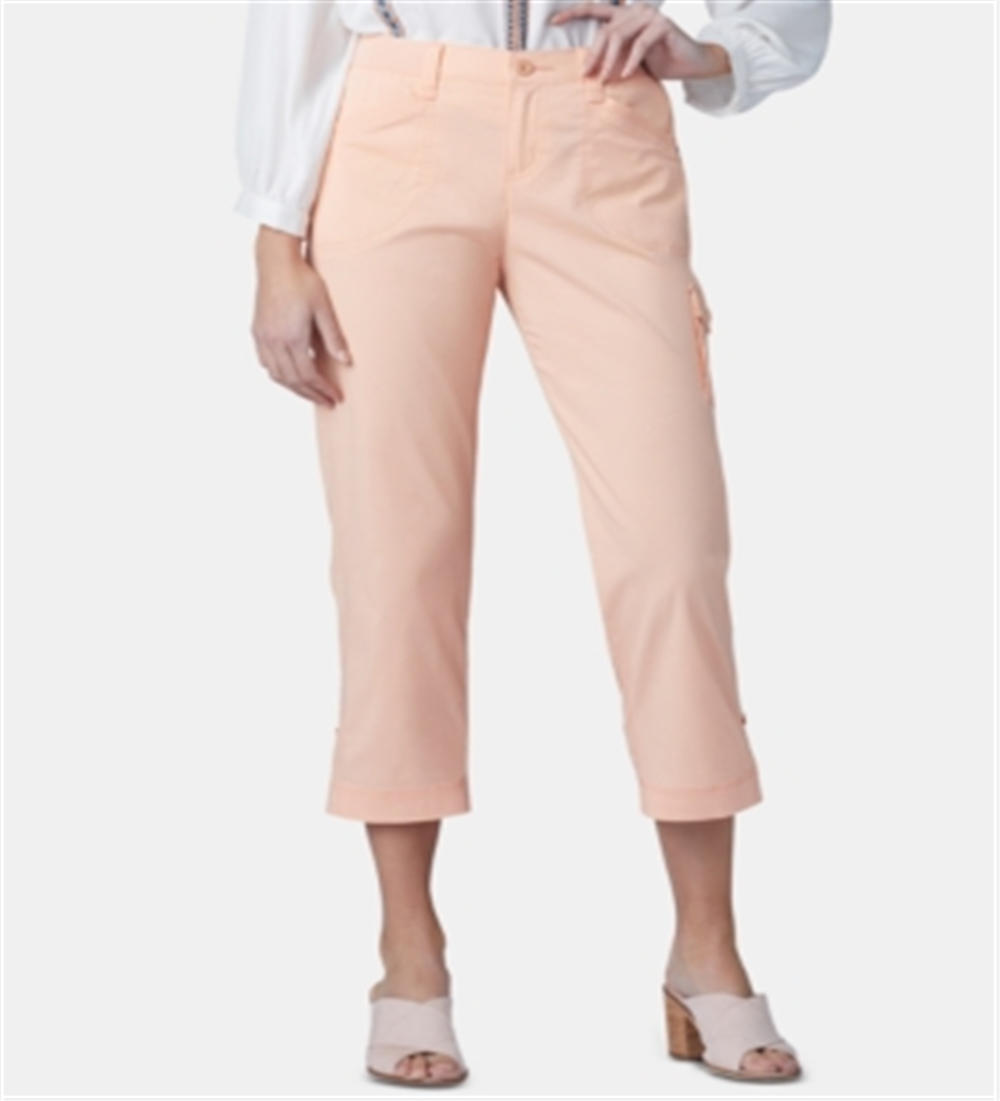 Lee Platinum Women's Cropped Cargo Pants Salmon Size 4 Petite
