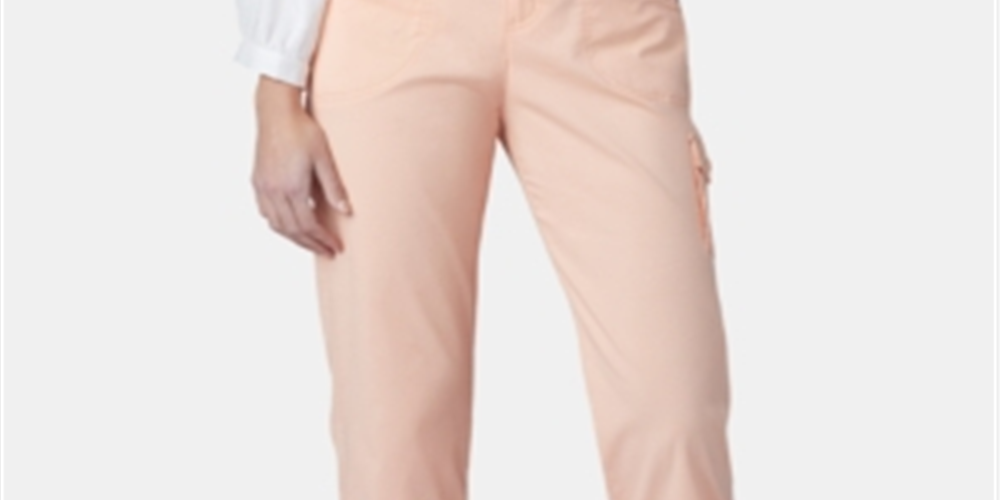 Lee Platinum Women's Cropped Cargo Pants Salmon Size 4 Petite