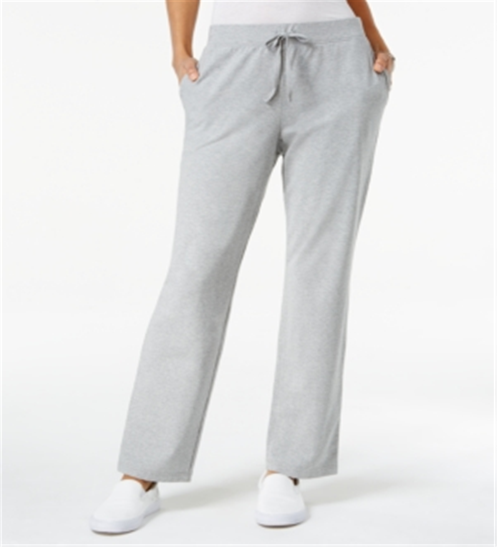 Karen Scott Women's Drawstring Active Pants Gray Size Petite L
