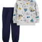 Carter's Infant Boy's Construction Fleece Sweatshirt and Joggers Set 2 Piece Set Grey  Size 3 Months