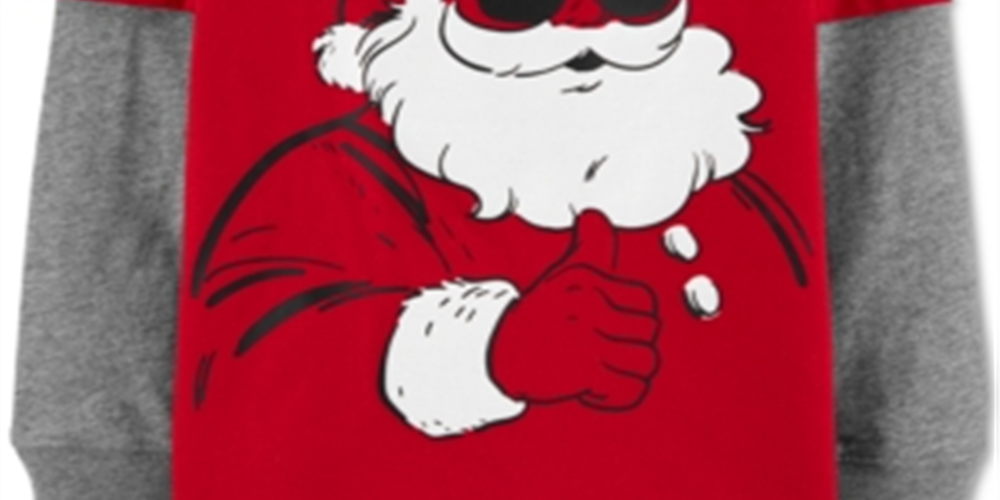 Carter's Toddler Boy's Cotton Santa Claus Thermal Top Red Size 2T