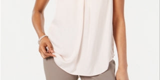 Alfani Women's V Neck Tank Top Pink Size Petite S