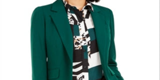 Bar III Women's One Button Blazer Bottle Green Green Size 0
