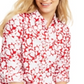 Charter Club Women's Printed Roll Sleeve Top Red Size Small