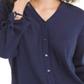 Charter Club Women's Gauzy Tie Sleeve Blouse  Blue Size X-Small