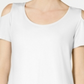 JM Collection Women's Cold Shoulder Top White Size XXL