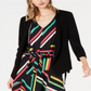 Bar III Women's Open Front Tie Side Jacket Black Size X-Small