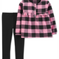 Carter's Baby Girl's 2 Pc Plaid Top & Leggings Set Pink Size 6 Months
