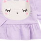 First Impressions Infant Girl's Cotton Caticorn Peplum Hem T-shirt Purple Size 3-6 Months