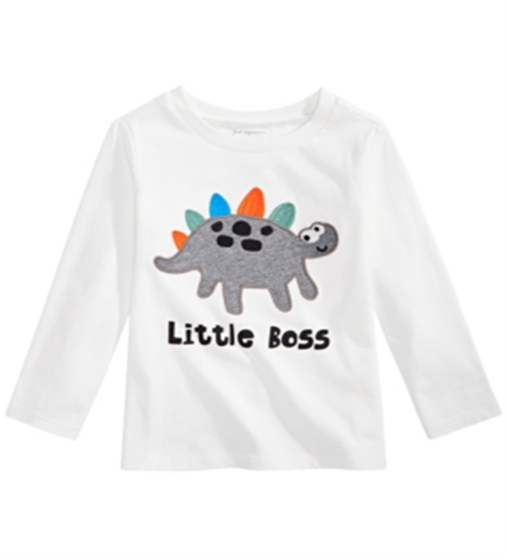 First Impressions Toddler Boy's Little Boss Dinosaur Print Cotton T-Shirt  White Size 3T