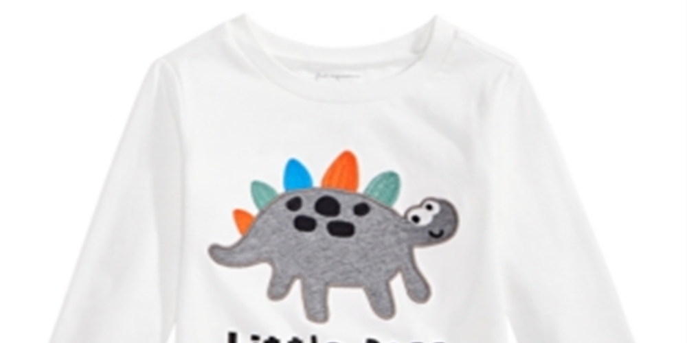 First Impressions Toddler Boy's Little Boss Dinosaur Print Cotton T-Shirt  White Size 3T