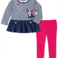 Kids Headquarters Baby Girl's 2 Pc Striped Dog Tunic & Leggings Set Red Size 12 Months