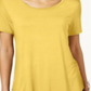JM Collection Women's Shirttail Hem Top Yellow Size Petite L