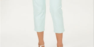 Charter Club Women's Tummy Control Bristol Capri Jeans  Blue Size 12