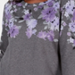 Karen Scott Women's Petite Printed 3/4-Sleeve Sweatshirt Gray Size Petite S/M