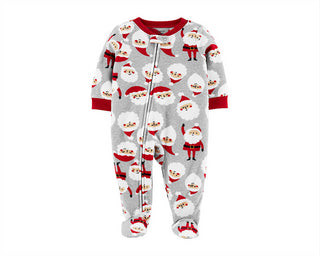 Carter's Unisex Footies Print - Gray Santa Fleece Footie -Gray Size 2T