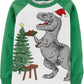 Carter's Toddler Boy's Christmas T-Rex Long Sleeve T-Shirt Green/white Multi Size 3T