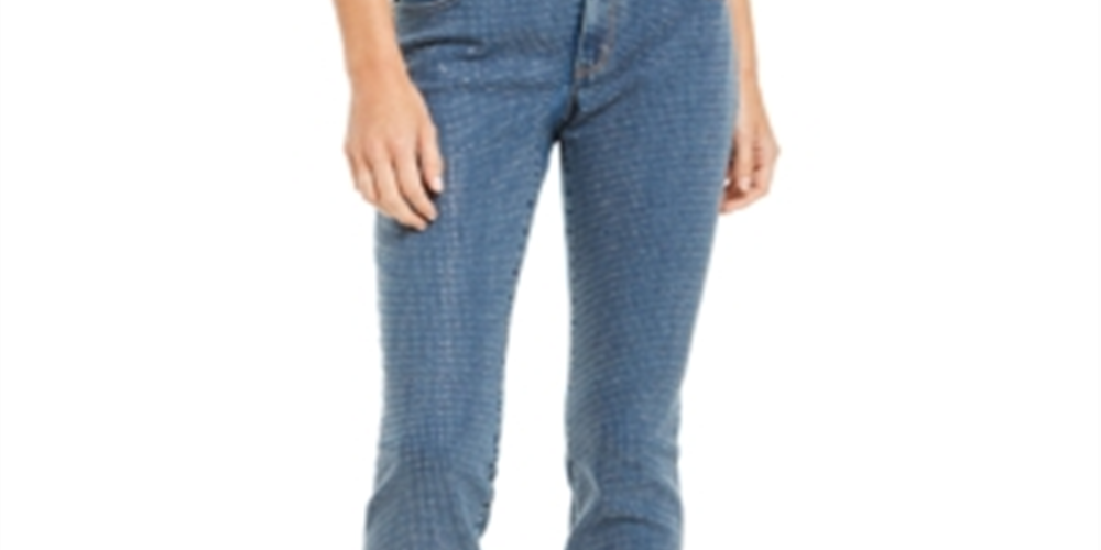 INC International Concepts Women's Embellished-Front Skinny Jeans Blue Size 0 Petite