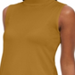 JM Collection Women's Sleeveless Mock-Turtleneck Sweater Yellow Size Medium