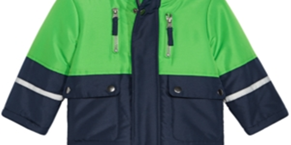 S Rothschild & Co Baby Boy's Hooded Colorblocked with Faux-Fur Trim Jacket Blue Size 18MOS