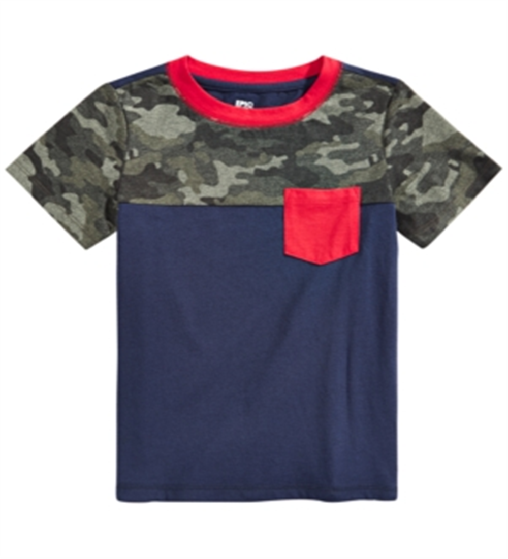 Epic Threads Toddler Boy's Camo Colorblocked Pocket T-Shirt Blue Size 2