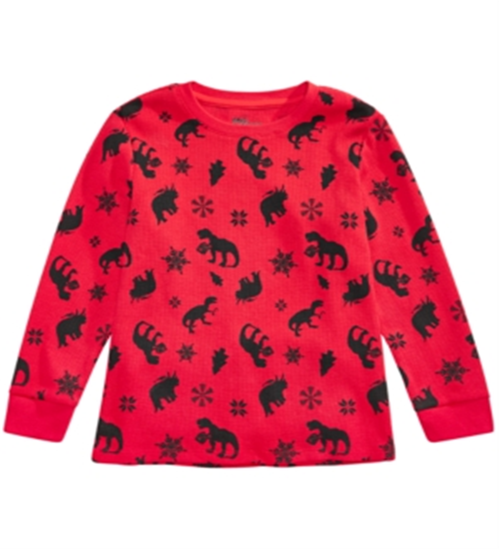 Epic Threads Toddler Boy's Dinosaur-Print Thermal T-Shirt Red Size 2