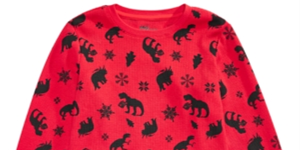 Epic Threads Toddler Boy's Dinosaur-Print Thermal T-Shirt Red Size 2