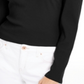 INC International Concepts Petite Puff-Shoulder Ribbed Top Black Size Petite L