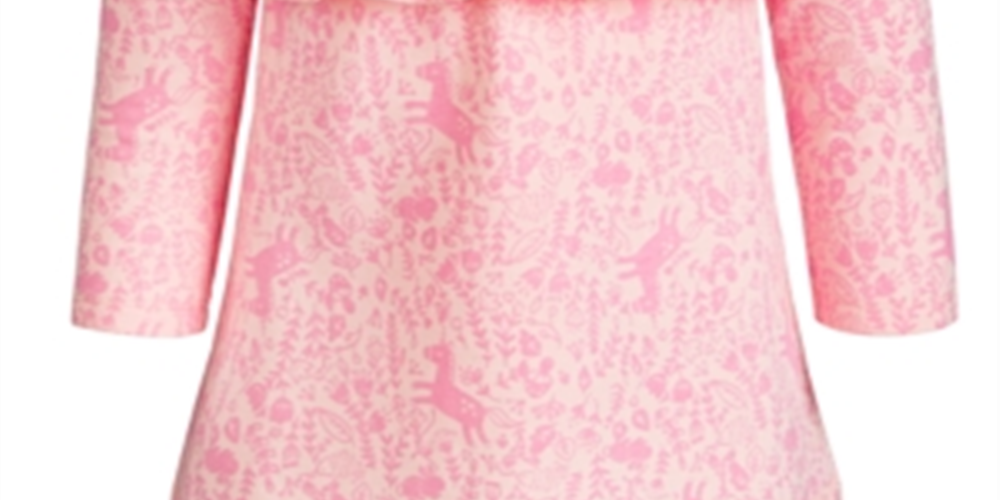 First Impressions Baby Girl's Enchanted-Print Ruffle Dress Pink Size 24MOS