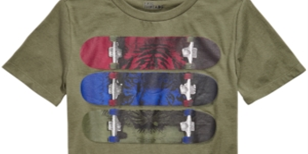 Epic Threads Big Boy's Tiger Skate T-Shirt Green Size Small