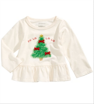 First Impressions Baby Girl's Tulle Tree-Print Peplum T-Shirt Ivory Size 0-3MOS