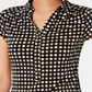 Charter Club Women's Dot-Print Polo Top Black Size Large