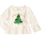 First Impressions Baby Girl's Tulle Tree-Print Peplum T-Shirt White Size 6-9MOS