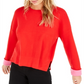 Bar III Women's Long Sleeve Crew Neck Sweater Red Size Large