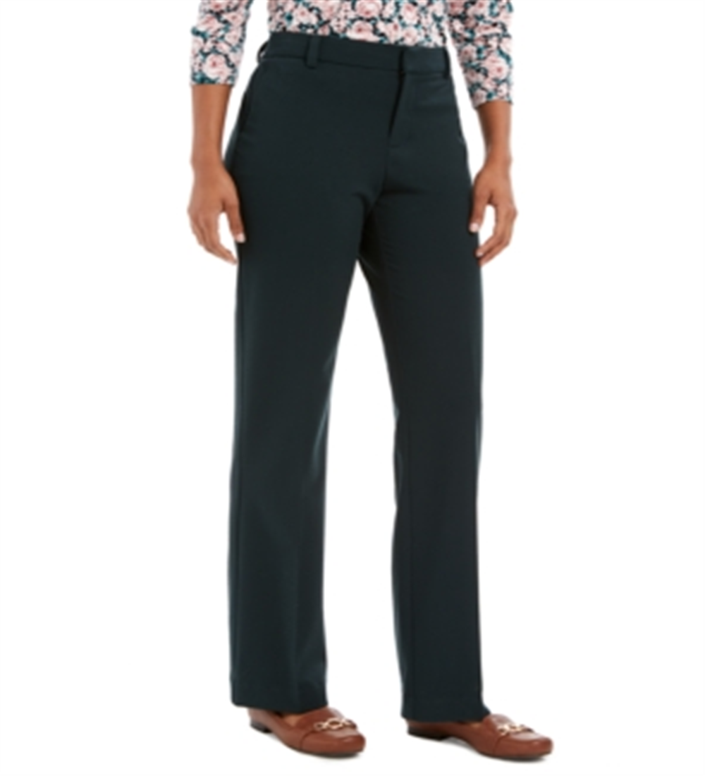 Charter Club Women's Solid Trousers Green Size 2