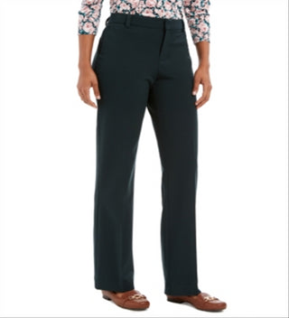 Charter Club Women's Solid Trousers Green Size 2