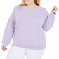 Karen Scott Women's Crewneck Fleece Sweatshirt Purple Size 0X