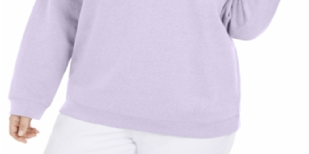Karen Scott Women's Crewneck Fleece Sweatshirt Purple Size 0X