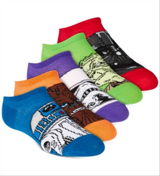 Star Wars Little & Big Boy's 5 Pk No Show Socks Multi Color Size 9-11