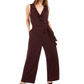 Alfani Women's Ruffled Jumpsuit Wine Size M