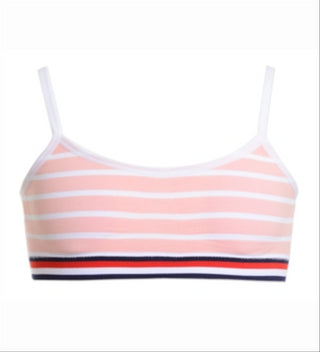 Tommy Hilfiger Girl's Bralettes Crystal Rose Stripe Seamless Sports Bra Pink Size 8-10