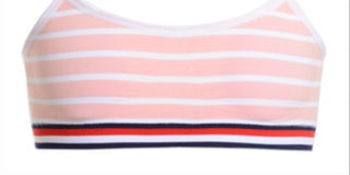 Tommy Hilfiger Girl's Bralettes Crystal Rose Stripe Seamless Sports Bra Pink Size 8-10