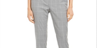 Calvin Klein Women's Windowpane Skinny Pant Tin Multi Rack Clothing Casual Gray Size 0