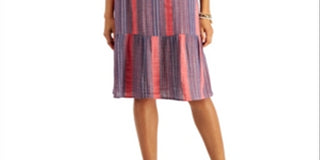 Style & Co Women's Striped Midi Dress Sunset Streaks Size Small
