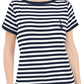 Karen Scott Women's Striped Anchor Top Blue Size XS